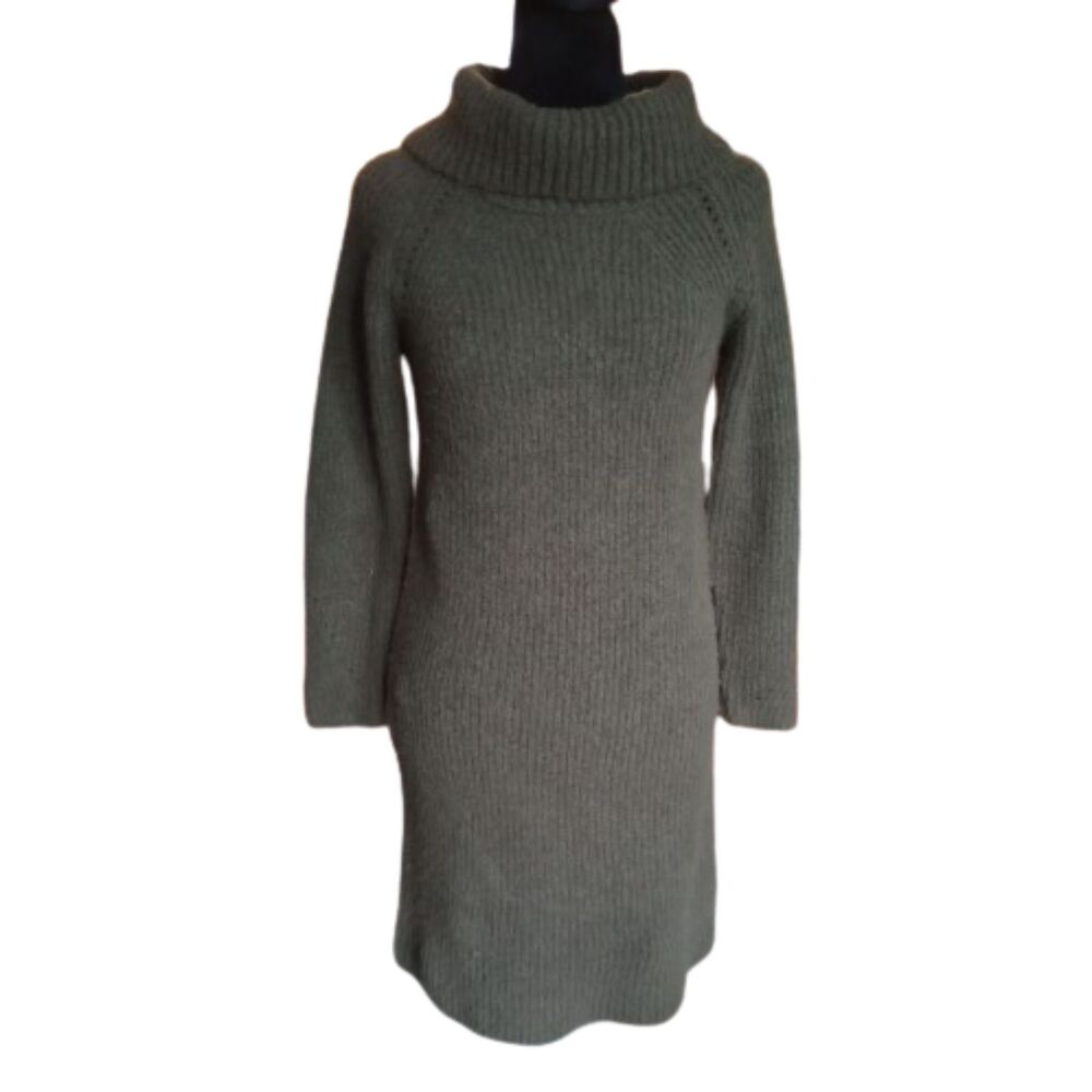 Chloe & Cyrus Women's Large Dark Gray Midi Sweater Dress